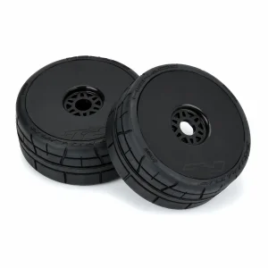 ProLine 1:8 Buggy Menace HP Belted Speed Run F/R Tires Mounted on Black 17mm Dish Wheels (2)