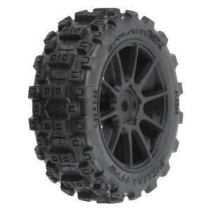 ProLine Badlands MX 1.9 Buggy Tires Mounted On Mach-10 Black Wheels 