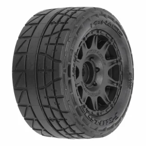 1:18 Menace F/R Street Tires MTD 12mm Black Raid (4): Granit