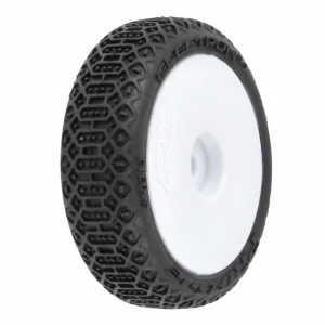 1/24 Electron 2.0 Buggy F/R Tires Mounted 7mm White (4): Mic