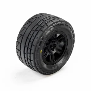Menace Front/Rear Street Tires Mounted 12mm Black Split Six