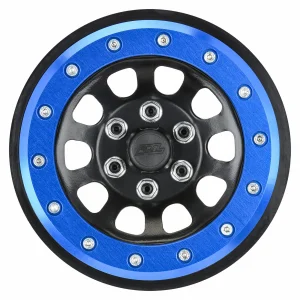 ProLine 1:6 Steelies Stamped Steel 2.9 Dual Offset SCX6 Wheels Blue