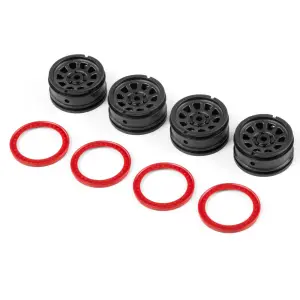 Pro Line SCX30 Raceline Daytona Front/Rear Wheels with Bead Ring - Black (4)
