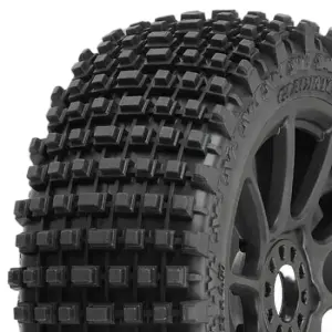 ProLine Gladiator M2 Tyres Pre Mounted on Black Mach 10 1:8 Buggy Wheels (2)