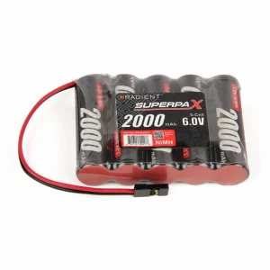 Superpax Battery, AA 6V 5-Cell 2000mAh NiMH, SBS-Flat, Rx-JR