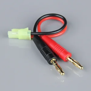 Radient Charge Lead, 4mm Bullet to Mini Tamiya Male, 16AWG, 100mm (ESC End)