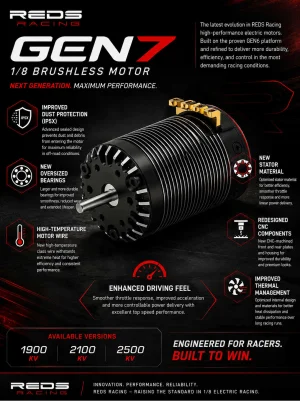 Reds Racing V8 Gen 7 1900KV Brushless Sensored Motor