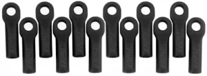 RPM Long Traxxas Rod Ends - Black (12) (Upgrade for TRX5525)