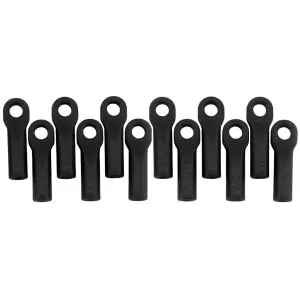 RPM Long Traxxas Rod Ends - Black (12) (Upgrade for TRX5525)