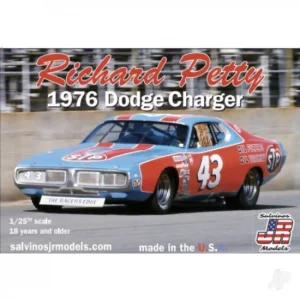 Salvinos JR Models 1:24 Richard Petty 1976 Dodge Charger with Vinyl Wrap Decals