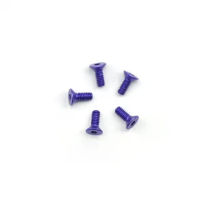 Aluminium Countersunk Hex Head Screw - M2.2 x 6 Purple (5)