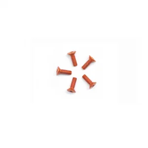 Aluminium Countersunk Hex Head Screw - M2.5 x 8 Orange (5)