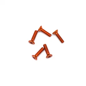 Aluminium Countersunk Hex Head Screw - M3 x 12 Orange (5)