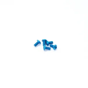 Aluminium Button Hex Head Screw - M3 x 6 Blue (5)
