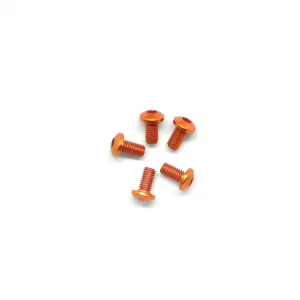 Aluminium Button Hex Head Screw - M3 x 6 Orange (5)