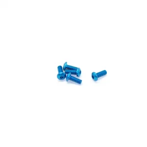 Aluminium Button Hex Head Screw - M3 x 8 Blue (5)