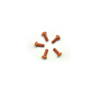 Aluminium Button Hex Head Screw - M3 x 8 Orange (5)