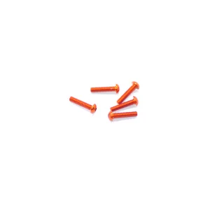Aluminium Button Hex Head Screw - M3 x 14 Orange (5)