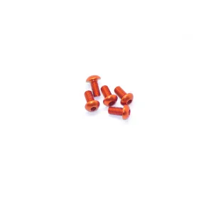 Aluminium Button Hex Head Screw - M4 x 8 Orange (5)