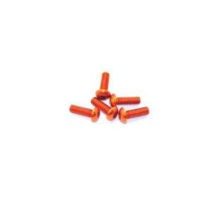 Aluminium Button Hex Head Screw - M4 x 12 Orange (5)
