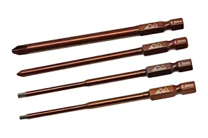 Arrowmax Power Tool Tip Set  - 2.0 + 2.5mm Hex + Phillips 4.0 + 5.8mm