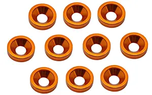 Alloy M4 Countersunk Washers - Orange (10)