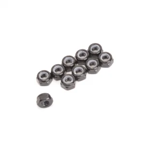 M3 Alloy Nyloc Nuts - Low Profile - Black (10)