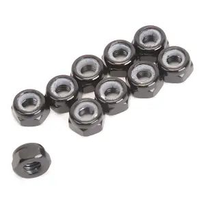 M3 Alloy Nyloc Nuts - Low Profile - Black (10)