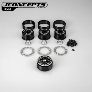 J Concepts Ultra - 2.0 12 Spoke Crawler Wheel Black - 4pc