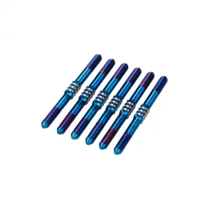 J Concepts RC10B7 3.5 x 48mm Fin Ti Turnbuckle Burnt Blue 6pc
