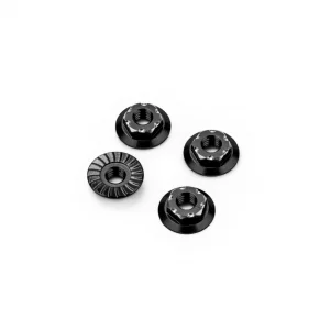 J Concepts RC10B7 M4 Low-Profile Alloy Wheel Nut - Black -4pc ** CLEARANCE **
