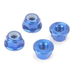 M4 Alloy Serrated Nyloc Nuts - Blue (4)