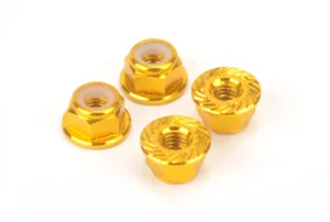 M4 Alloy Serrated Nyloc Nuts - Gold (4)
