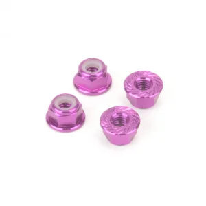 M4 Alloy Serrated Nyloc Nuts - Purple (4)