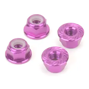 M4 Alloy Serrated Nyloc Nuts - Purple (4)