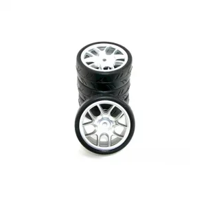 Ride 1:10 Belted Frontie Tyres - Pre Glued on Silver Wheels (4)