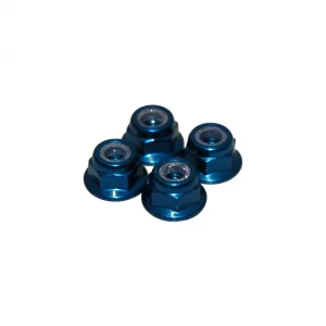 M4 Nylock Flanged Wheel Nut - Blue Alloy (4)