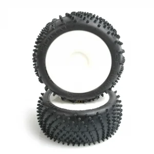 Schumacher Yellow Spiral 1:8 Pre Mounted Tyres - 1 Pair