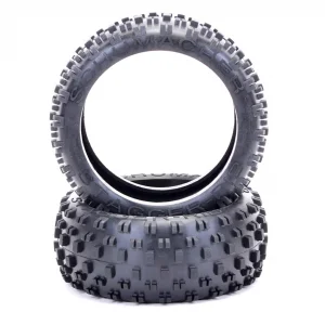 Schumacher Stagger Rib 1:8 Buggy Tyres - Silver - 1 Pair