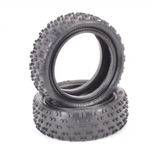 Schumacher Wide Stagger Rib Tyres - 4WD 1:10 Buggy Front - Yellow
