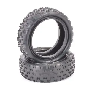 Schumacher Wide Stagger Rib Tyres - 4WD 1:10 Buggy Front - Yellow