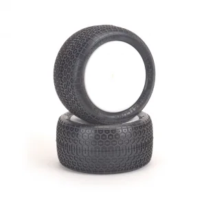 Schumacher Honeycomb Tyres - Yellow - Pre Glued on 1:10 Rear Buggy Wheels With Cragg Inserts (2)