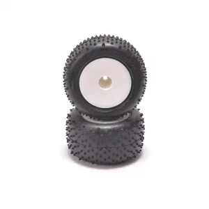 Schumacher Mini Spike Tyres Pre Glued on 12mm Hex Wheels - Silver (2)