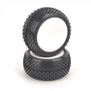 Schumacher Mezzo Rear 1:10 Buggy Tyres - Yellow - Pre-Glued (2)