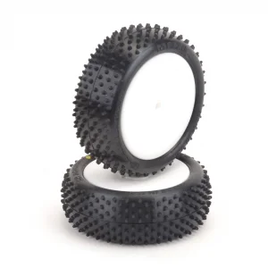 Schumacher Mezzo Tyre Front 4WD - Silver - Pre-Glued (2)