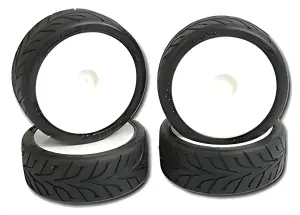 Shimizu D01J Wet Tyres Mounted on Revlite Wheels (4) (BRCA National Wet Control Tyre)