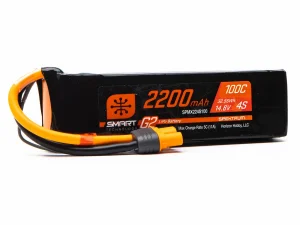 Spektrum SMART G2 LiPo Battery - 14.8V 2200mAh 4S 100C - IC3