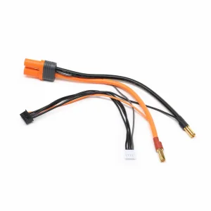 Spektrum IC5 Battery Adapter to 5mm Male Bullets with 6 wire: 2S/4S