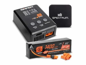 Spektrum SMART Powerstage Bundle - 1400mAh 2S 30C LiPo Battery IC2 with S100 USB-C Charger