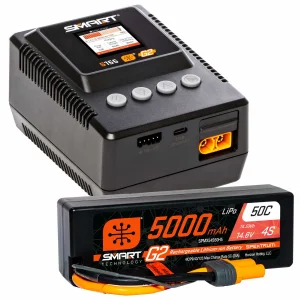 Spektrum G2 Smart Powerstage Surface Bundle: 5000mAh 4S LiPo Battery + S155 Charger